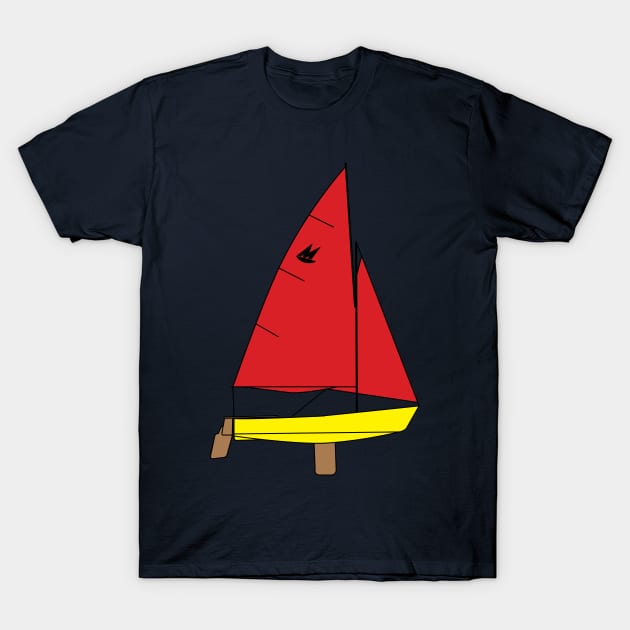 Mirror Dinghy Sailboat T-Shirt by CHBB